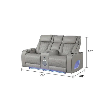 Modern Style Upholstery Recliner 3PC Living Room Set, Wood Frame, Massage Function Included, Gray Color, NJ Inventory