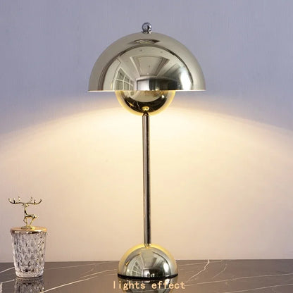 Nordic modern minimalist bedroom bedside lamp creative  flower bud cream style small table