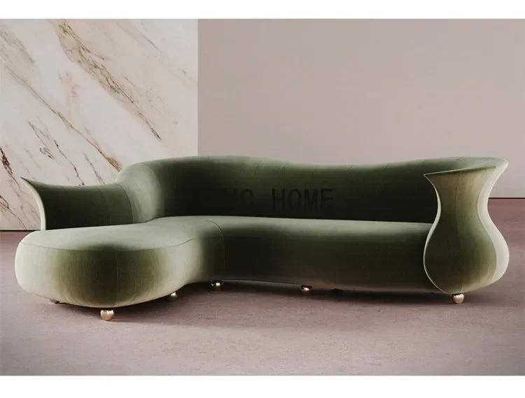 Personalized Art Sofa Hotel Villa Lobby Curved Shaped Reception Leisure Sofa