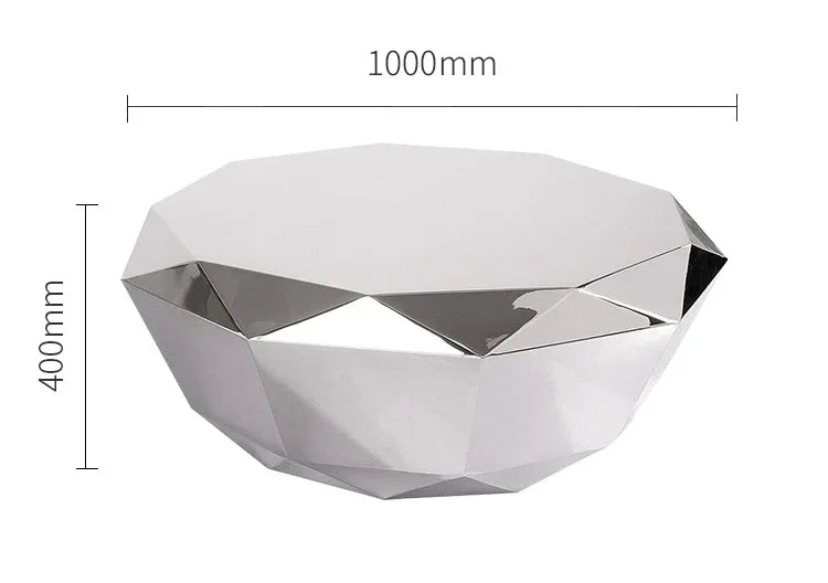 Modern Living Room Furniture Luxury Gold/silver Stainless Steel Coffee Table Mirrored Creative Diamond Shape Coffee Table Design