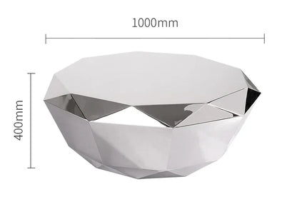 Modern Living Room Furniture Luxury Gold/silver Stainless Steel Coffee Table Mirrored Creative Diamond Shape Coffee Table Design