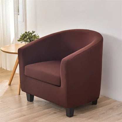 Elastic Club Chair Covers Solid Color Bath Tub Sofa Covers Single Cafe Bar Armchairs Slipcovers with Seat Cushion Cover Home