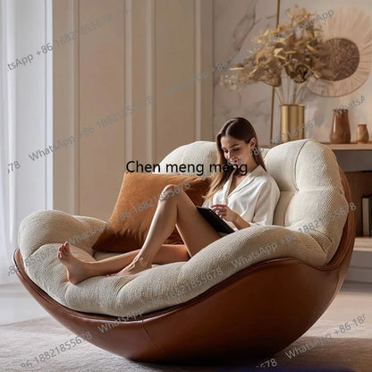 Great discounts Italian minimalist rotating single sofa designer fabric balcony single chair medieval leisure recliner