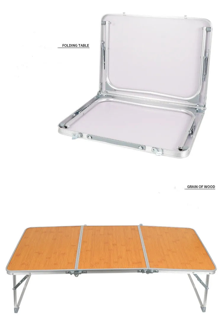 Outdoor Picnic Barbecue Bamboo Wood Bamboo Board Table Camping Portable Portable Folding Table Simple Furniture Computer Table