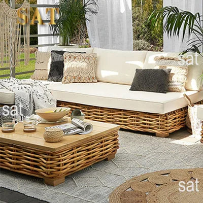 Outdoor sofa courtyard South East Asia wind B & B terrace Sun room Garden balcony Leisure area Sofa rattan furniture