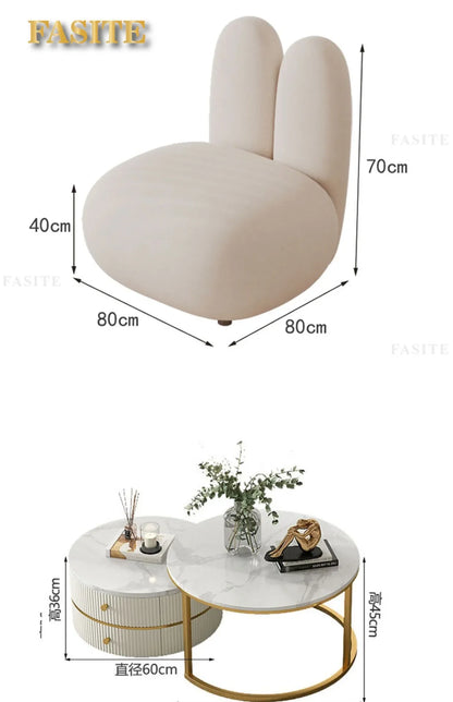 Nordic fabric sofa living room modern simple small apartment light luxury arc creative technology cloth