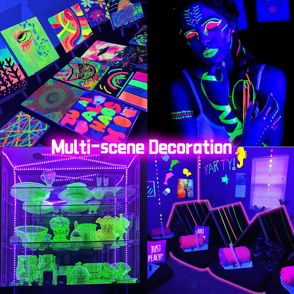 1-12m UV black strip light,DC 5V,USB plug,385-400nm,60 LED/m,lighting painting,luminous party,fluorescent poster,living room