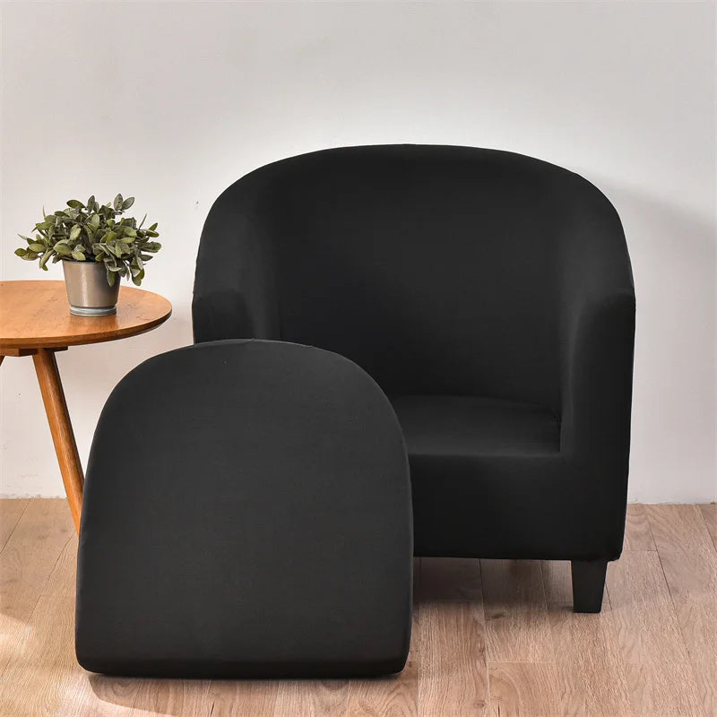 Solid Color Elastic Club Tub Chair Cover Spandex Single Sofa Slipcover with Seat Cover Armchair Protector Living Room Bar Hotel