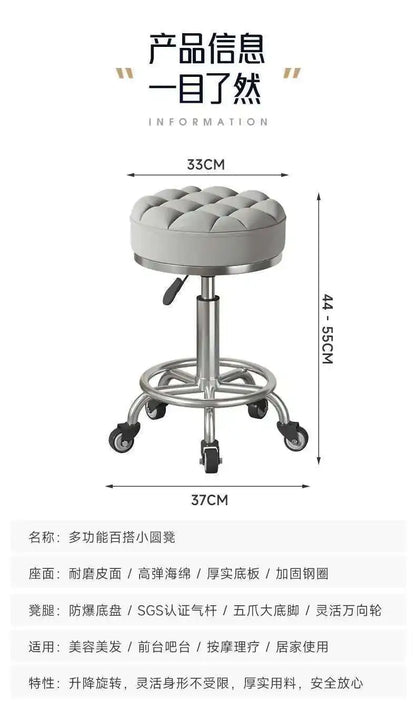Beauty Chair Specifically Designed for Beauty Salon Adjustable Rotating Pulley Hair Salon Round Stool Tabouret A Roulette 원형의자