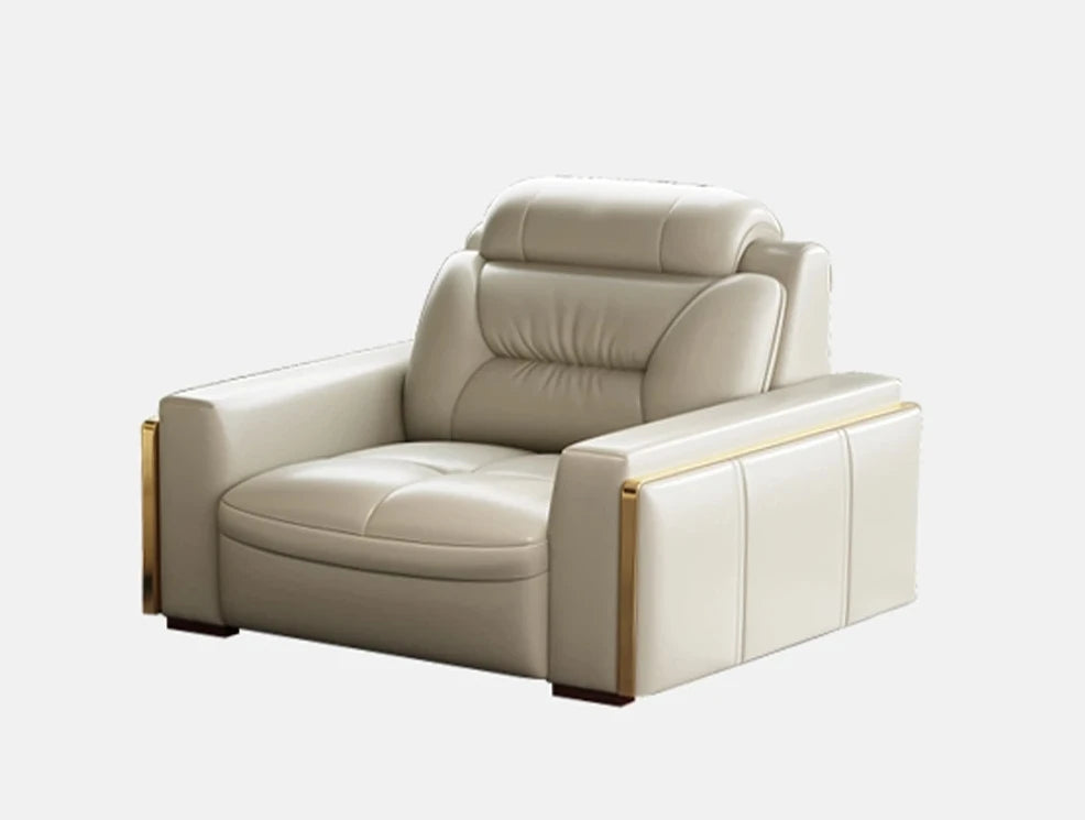 Premium  Italian Genuine Leather Sectional Sofa Sets Couch Sofas with USB and Bluetooth Speaker