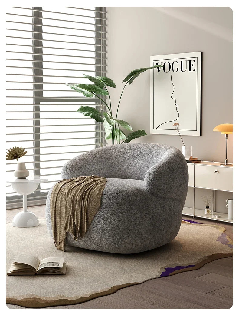 Italian light luxury fabric rotating leisure chair balcony single Nordic modern minimalist designer living room sofa