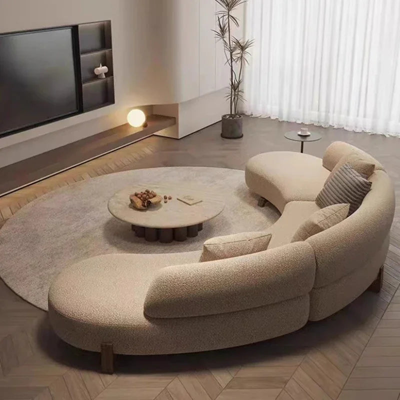 Curved Modern Soft Unique Sofa Kawaii Wood Foam Nordic Luxury Sofa Sectional Lounge Designer Divano Letto Living Room Furniture