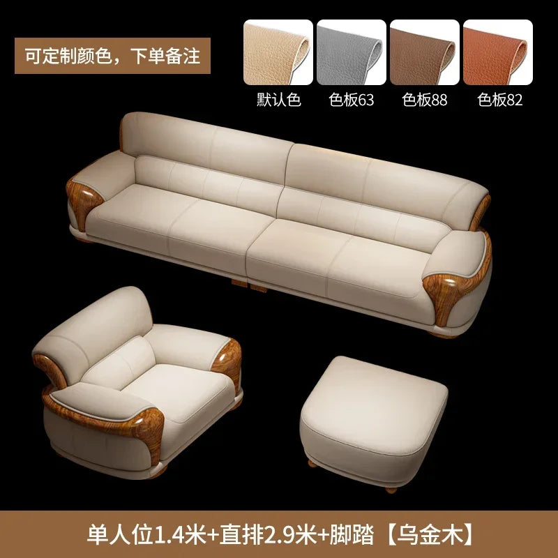 Luxury Modern Straight row sofa living room leather sofa set furniture room set sofas Designer Office couch set Canape Salon