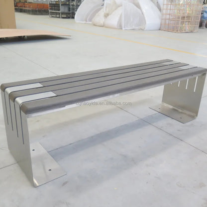 Banc d'extérieur une pièce confortable, norme européenne américaine, haute qualité, Design ergonomique, pour parc public, Long banc de jardin, Patio