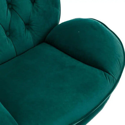 Green Accent Chair with Ottoman for Living Room and TV Viewing
