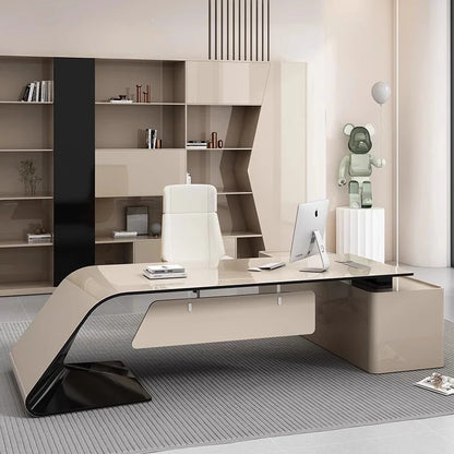 Luxury Home Office Desk Computer Gaming Shelves Folding Large Office Desk Executive Reception Mesas Escritorio Trendy Furniture
