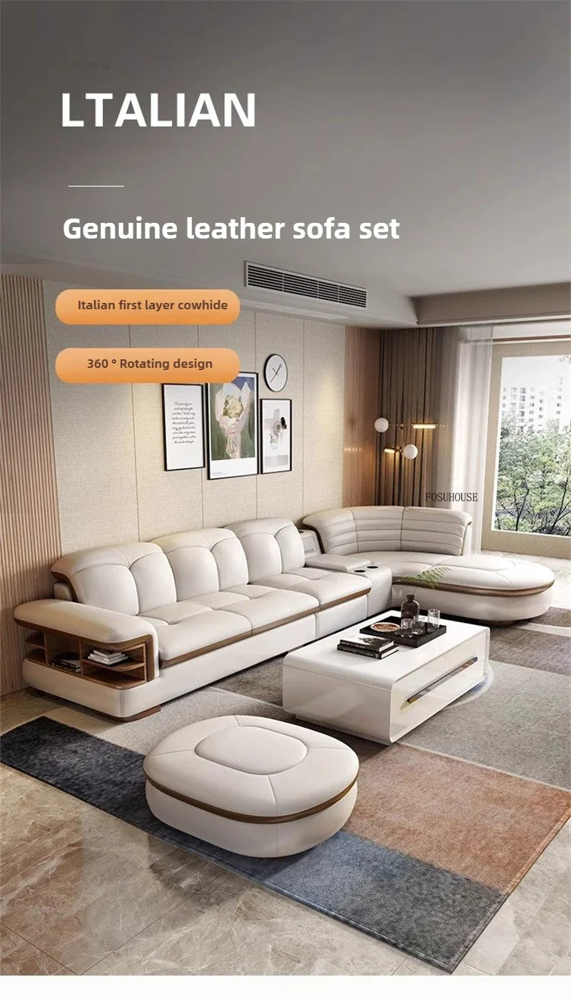 Design Artificial Leather Living Room Sofa Corner Combination Luxury Sofas Living Room Personality Home Furniture