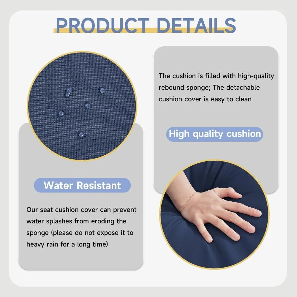 PatioLix furniture sets 6 pieces outdoor with furniture cover, with tea table (royal blue,