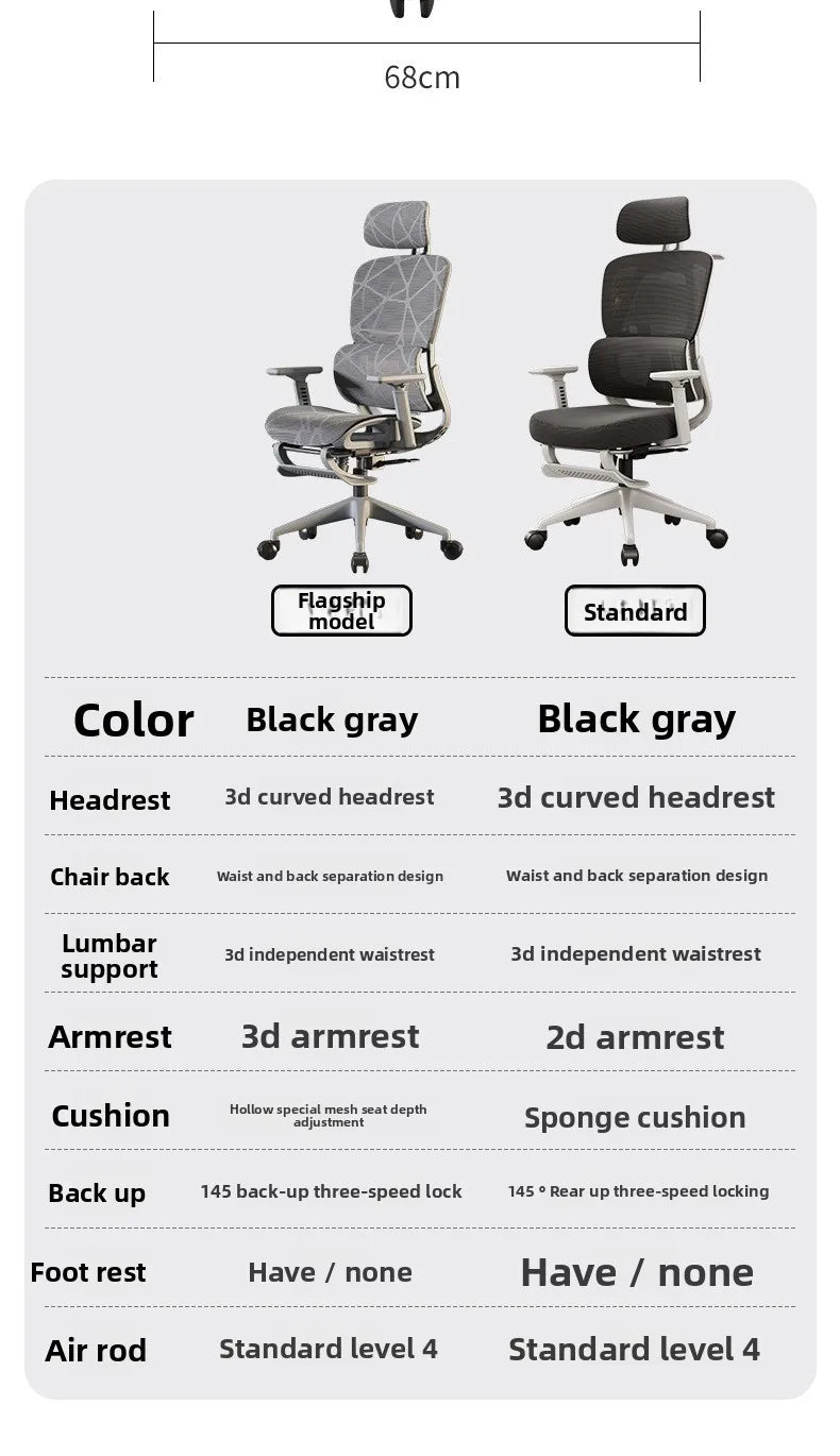 Ergonomic chair Home computer chair Comfortable sedentary office chair Back seat Study desk E-sports study chair