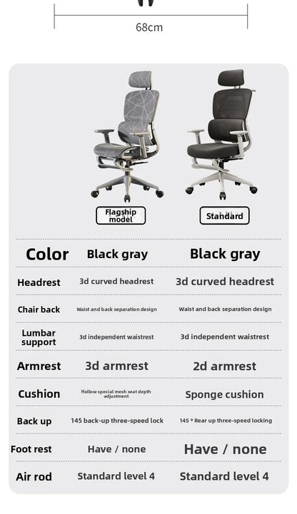 Ergonomic chair Home computer chair Comfortable sedentary office chair Back seat Study desk E-sports study chair