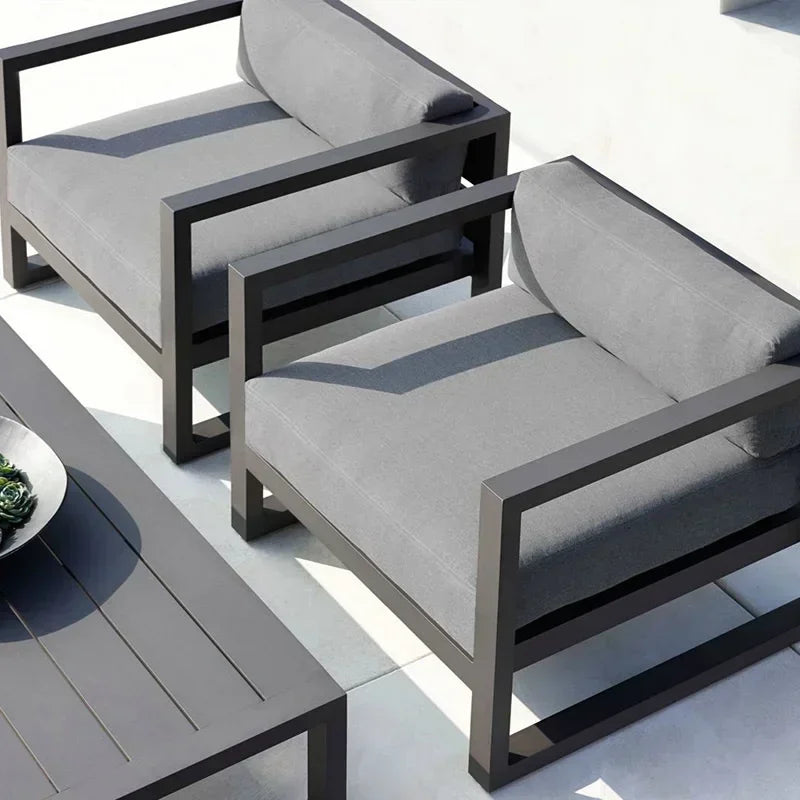 Four Piece Set Outdoor Aluminum Alloy Sofa Terrace Garden Bar Waterproof Sofa Furniture Set outdoor furniture sectional sofa