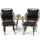 YND6-Q8 pieces outdoor Wicker rattan patio sectional furniture set.glass top table with hidden storage.7 sofa sections. oversize