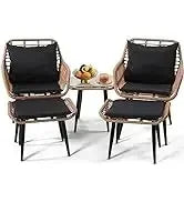 YND6-Q8 pieces outdoor Wicker rattan patio sectional furniture set.glass top table with hidden storage.7 sofa sections. oversize