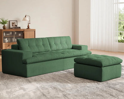Cloud Sectional Boneless Sofa with Ottoman, Modular L Shaped Couch with Layered Cushion, Fluffy Comfy Couches for, Customized