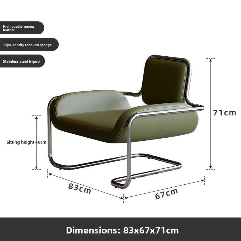 stainless steel special-shaped convex chair light luxury minimalist living room reception leisure single sofa chair