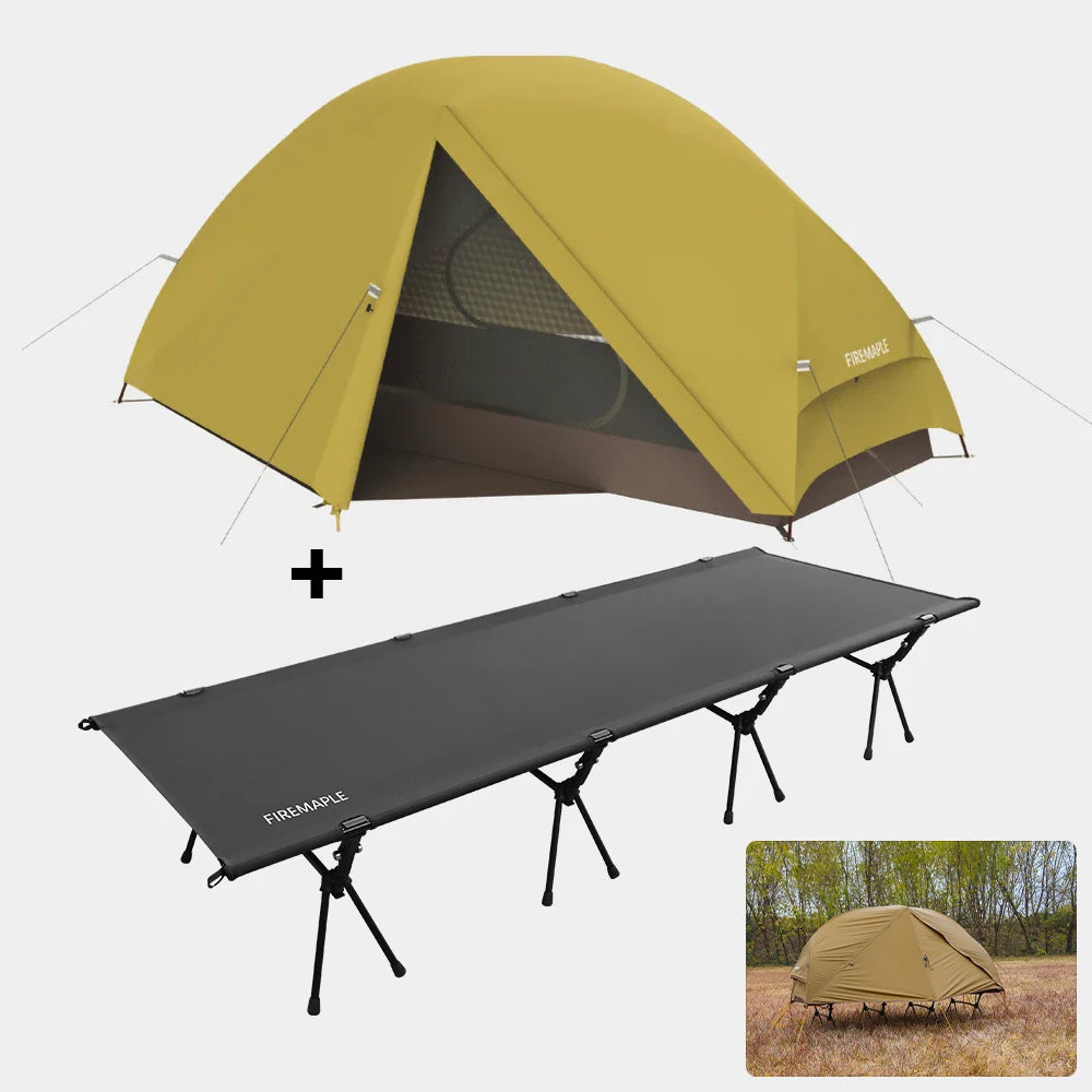 Fire-Maple Tropics Ultralight Backpacking Tent 1 Person 20D Waterproof Mountaineering Cycling Easy Setup Hiking with Camping Cot