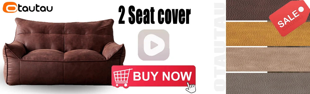 OTAUTAU 3-seat Retro Faux Leather Bean Bag Sofa Cover SF003【No Filler Inside ! You Need To Buy The Filler By Yourself！】