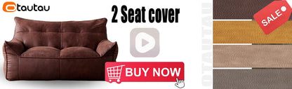 OTAUTAU 3-seat Retro Faux Leather Bean Bag Sofa Cover SF003【No Filler Inside ! You Need To Buy The Filler By Yourself！】