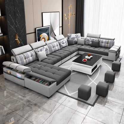 Sectional Living Room Sofas Lazy Lounge Designer Relax Sofa Multifunction Reclining Canape Salon De Luxe House Accessories