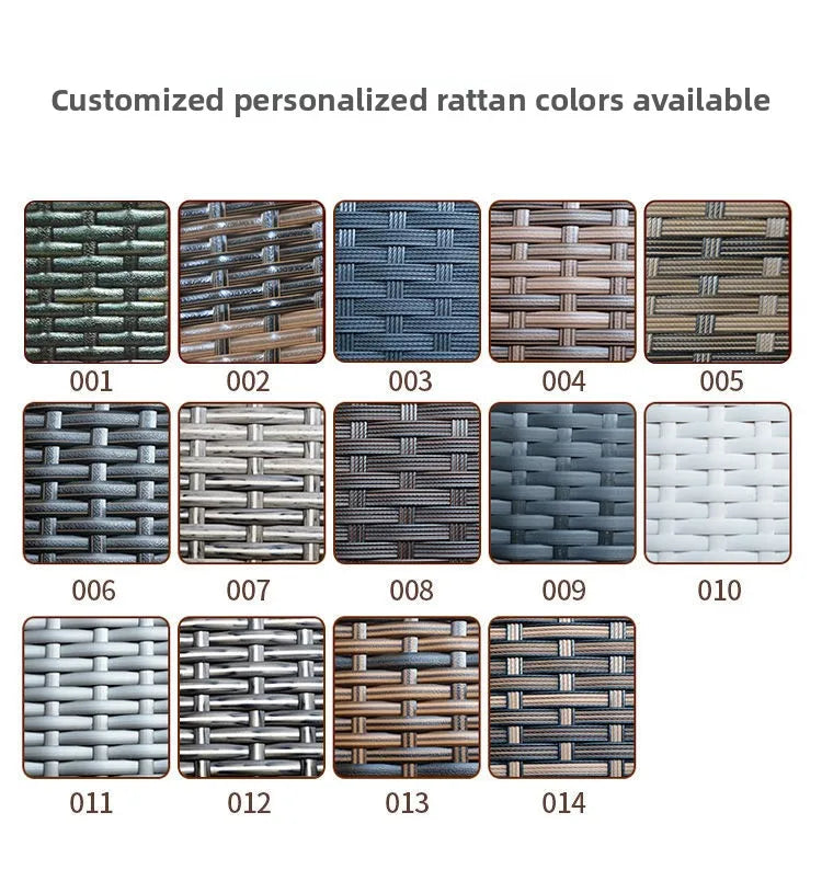 Rattan Garden Furniture Set, Outdoor Corner Sofa Couch, Handwoven Rattan Patio Conversation Set, Cushions and Glass Table