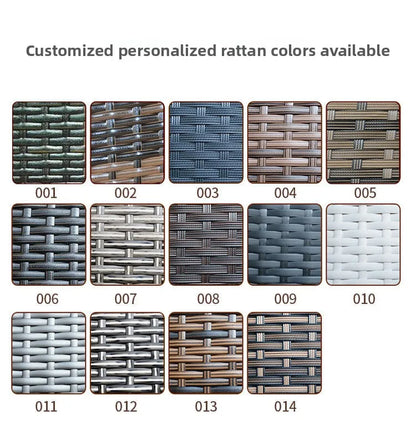 Rattan Garden Furniture Set, Outdoor Corner Sofa Couch, Handwoven Rattan Patio Conversation Set, Cushions and Glass Table