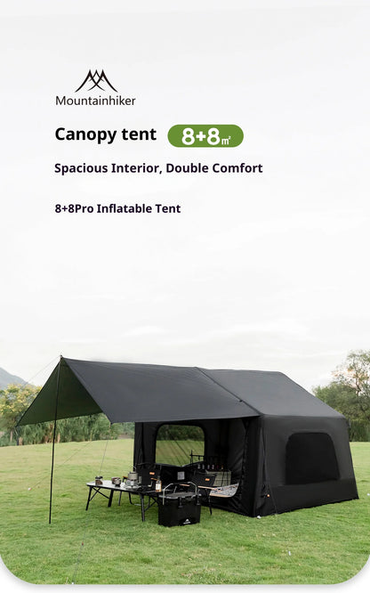 MOUNTAINHIKER Large Space 3-6 Persons Inflatable Tent Windproof Spacious Interior Family Outdoor Camping House