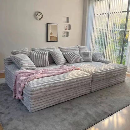 Thick Corduroy Cloud Living Room Sofa Customizable Sofa Extra Wide Suitable for Family Use Vacuum Compression Sofa Furniture