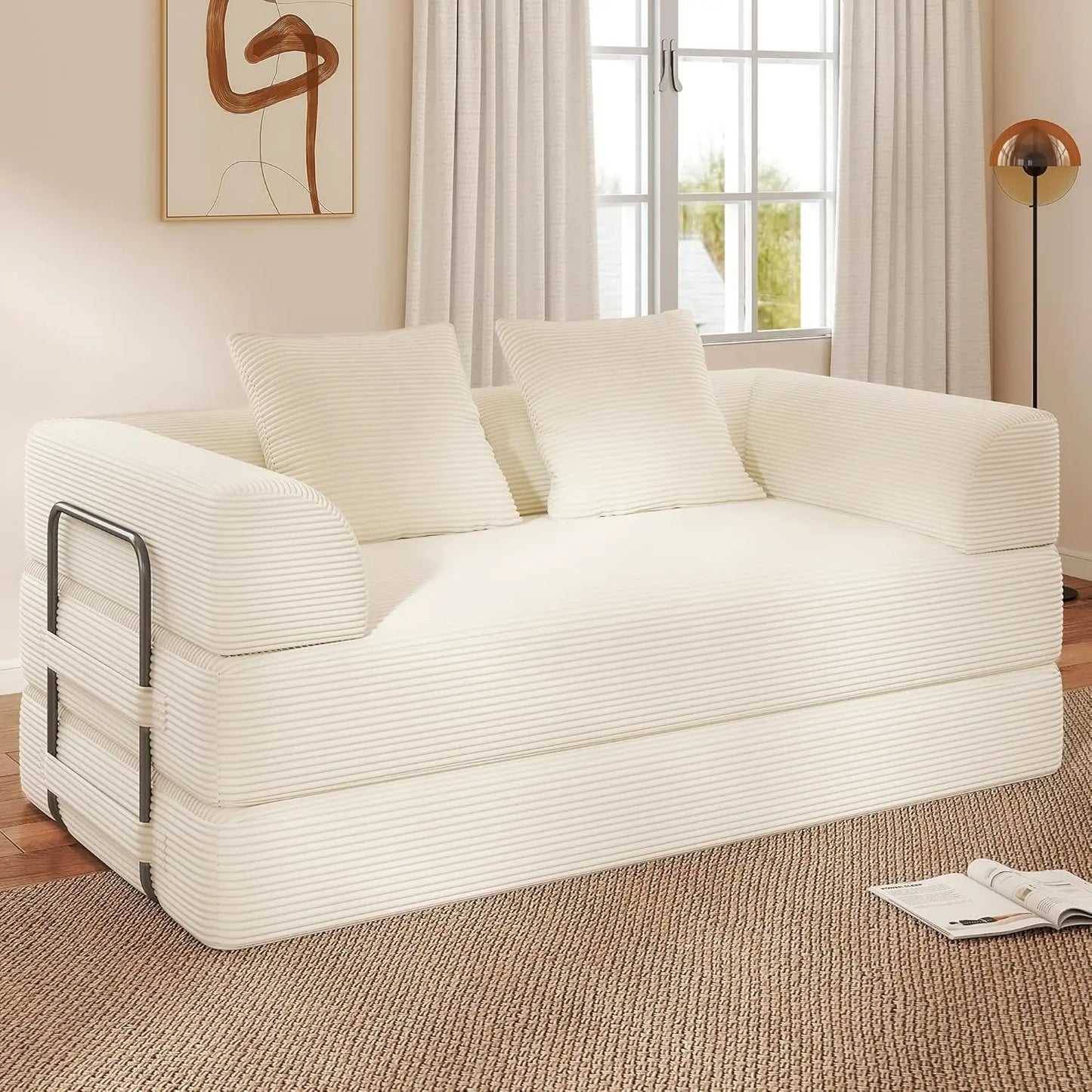 Cloud Boneless Convertible Floor Sofa Bed, 70" 4-in-1 Foldable Compressed Loveseat Lounge Sleeper 2 Seater Couches,, Customized
