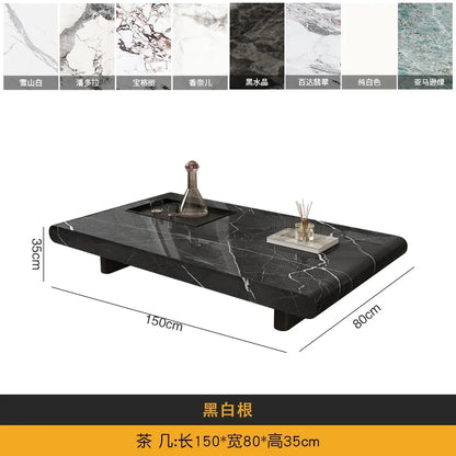 minimalist advanced sense modern simple living room household rectangular oval marble coffee table