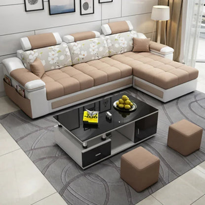 Leather sofa, simple and modern small apartment sofa, three people in the living room