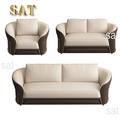 z Italian Design Luxury Leather Furniture Villa Home Customization Modern Living Room Large Modular Combination Sofa