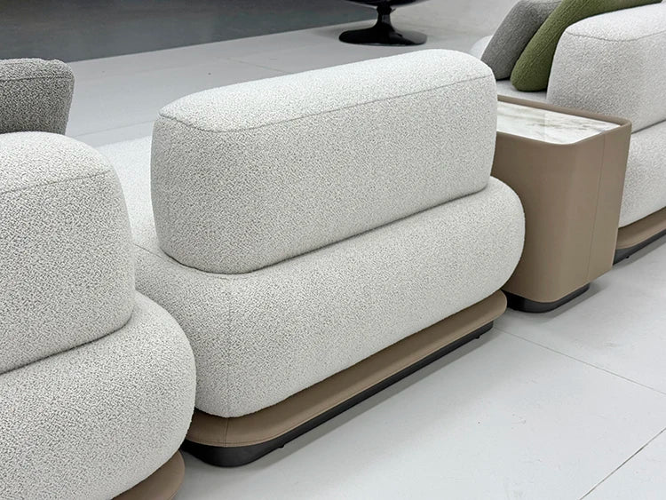 Cream curved sofa set luxury modular combined sofa