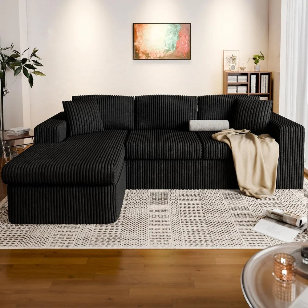 105 Boneless Couches for Living Room, Sectional Couches Modular Sofa with L-Shaped Chaise, Memory Foam Comfy Cloud Cou