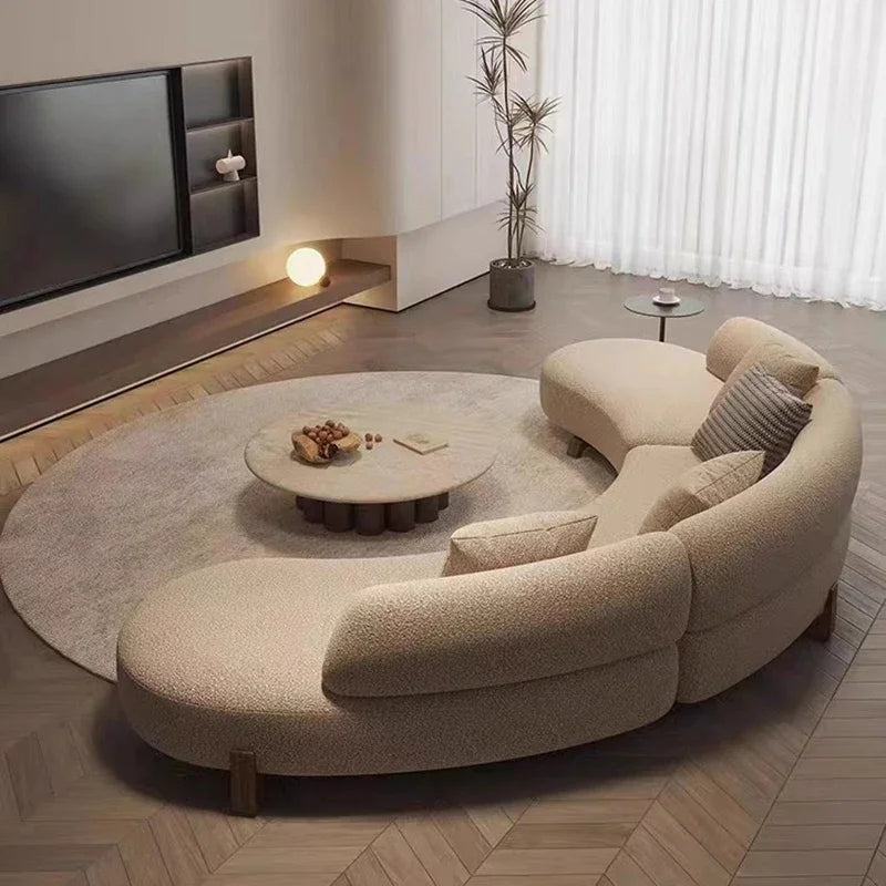 Curved Modern Soft Unique Sofa Kawaii Wood Foam Nordic Luxury Sofa Sectional Lounge Designer Divano Letto Living Room Furniture