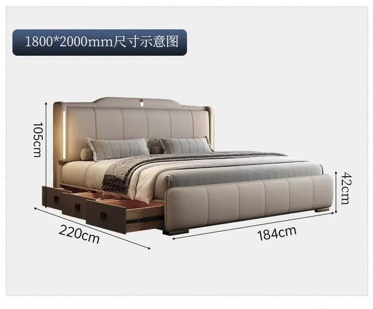 180x200 cm Double bed frame king size frame headboard with 3 drawer storage luxury home bedroom bed queen cama king furniture
