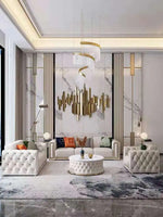 Hong Kong-style light luxury leather s ofa high-end leather sofa villa large apartment corner sofa combination so fa