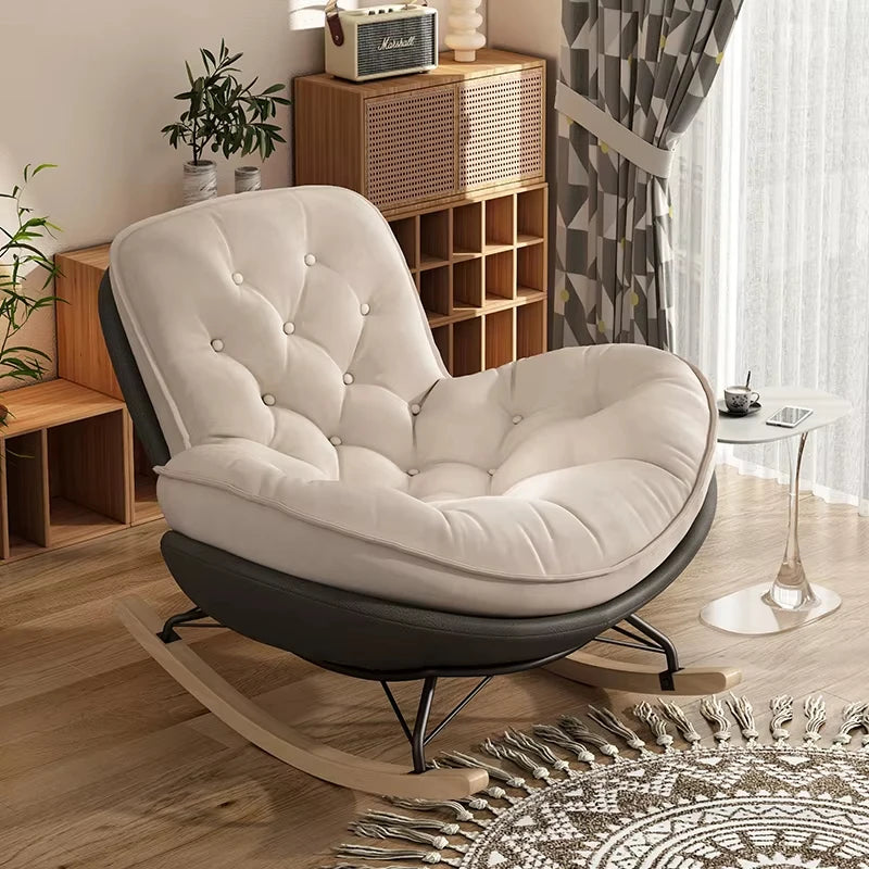Lazy Sofa Rocking Chair Bedroom Lounge Chair Carefree Adult Living Room Single Balcony Leisure Rocking Chair Recliner Chairs