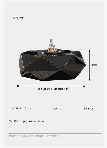 Minimalist diamond coffee table high-end small apartment hotel KTV special-shaped light luxury coffee table