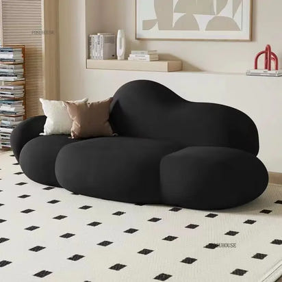 Simple Small Apartment Living Room Sofas Nordic Home Balcony Single Back Sofa Chair Beauty Salon Lounge Reception Double Sofas