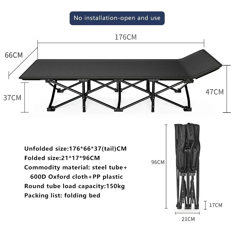 Folding bed ultra light portable outdoor Camp bed multi-function recliner self driving travel folding bed